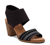 TOMS Damen Majorca Cutout Sandale mit Absatz, Black Multi, 43.5 EU