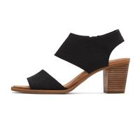 TOMS Damen Mallorca-Aufsteller Sandale mit Absatz, Schwarz meliert gewebt, 40 EU