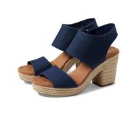 TOMS Damen Majorca Plateau-Sandalen mit Absatz, Marineblaues Korbgeflecht, 35.5 EU