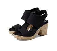 TOMS Damen Majorca Platform Sandale mit Absatz, Schwarzer Stoff, 41 EU