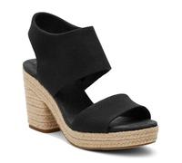 TOMS Damen Majorca Platform Sandale mit Absatz, Schwarzer Stoff, 41 EU