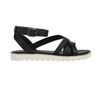 TOMS Damen RoryFlat Sandalen, Schwarzes Veloursleder, 39 EU