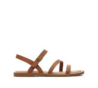 TOMS Damen Sandalen Leder Flache Riemchensandalen Komfort Umweltfreundlich Verstellbarer Knöchelriemen