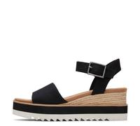 Toms Shoes Damen Sandalen Diana – OrthoLite X40, verstellbarer Knöchelriemen – schwarz Canvas 42,5