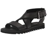 TOMS Damen Sidney Tread Flache Sandale, Black/Black, 38.5 EU