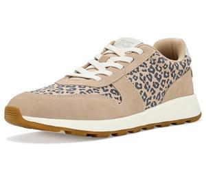 Toms Damen TRVL Lite Retro-Sneaker, Haferflocken, kleine Leoparden-Punkte/Wildleder, Größe 40