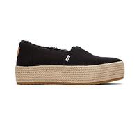 Toms Damen Valencia Plattform, Schwarz Leinen, 37 EU