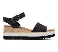 TOMS Keilsandale 10019743 Schwarzes Leder Damen Größe 42 EU