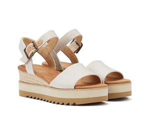 TOMS Diana Canvas Wedge Natürliche Frauen Weiße Sandalen EU 38 / UK 5