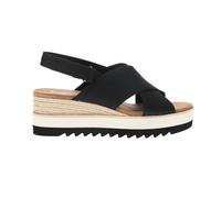 TOMS Diana Damen-Sandalen mit überkreuztem Plateau, Slingback, lässig, mittelhoher Absatz, 5,1-7,6 cm, Schwarz, Schwarz, 39 EU
