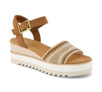 Keilsandalette TOMS "TOMS Sandalen Textil", Damen, Gr. 40, dunkelbeige, Textil, Schuhe (99457465-40) dunkelbeige