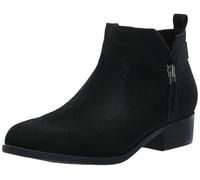 TOMS Elegante Damen Wildleder Stiefeletten mit Segeltuch | Nachhaltige Airtek 40 Einlegesohle | Stabiles TPR-Profil | 3,8 cm eleganter Absatz | Leicht an- und auszuziehen