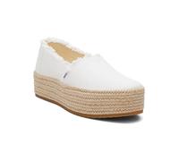 TOMS Damen Valencia Keilabsatz, White Wide Width Canvas Fray, 43.5 EU