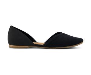 Toms Gemma Dorsay black heritage canvas/leather/embroidery 38.5