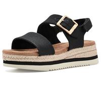 TOMS Giana Sandale, Schwarzes schweres Segeltuch, 31 EU