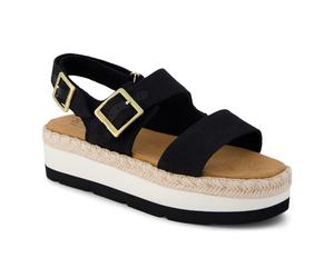 TOMS Giana Textil Damen Schwarze Strand-Sandalen EU 39/UK 6