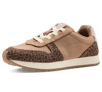 TOMS Girl's Youth TRVL LITE Retro Sneaker, Water Repellent Toffee Micro Leopard/Vintage Twill, 38 EU