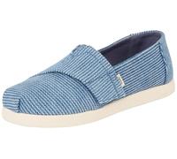 TOMS Jungen Alpargata Classic Espadrille Zum Reinschlüpfen, Dark Sky Subtle Stripes, 32.5 EU