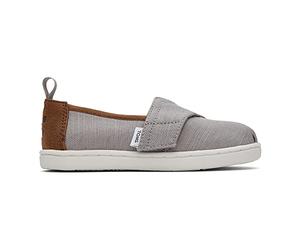TOMS Jungen Unisex Kinder Alpargata Recycelte Baumwolle Flacher Slipper, Grau, 27 EU