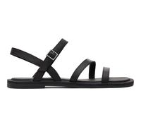TOMS Damen Kira Flache Sandale, Schwarzes Leder, 39 EU