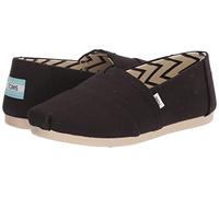 TOMS Damen Alpargata – Flache Slipper aus recycelter Baumwolle – Schwarz/Weiß 43,5 EU