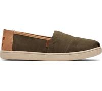 TOMS Klassische AlpargataLoafer für Jungen, flach, Canteen Vintage Twill-PU-Besatz, 12 UK Child