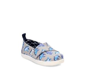 TOMS Klassische AlpargataLoafer für Jungen, flach, Drizzle Grey Glow in The Dark Great White Shark, 3 UK Child