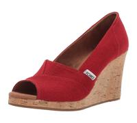 TOMS Klassische Espadrille-Keilsandale fr Damen, rot, Crosshatch-Jacquard, Gre 7,5