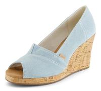 TOMS Klassische Espadrilles für Damen mit Keilabsatz, pastellblau, 37 EU
