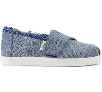 TOMS Mädchen Alpargata Classic Espadrille zum Reinschlüpfen, Dark Sky Textured Denim with Fray