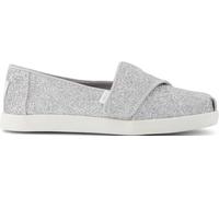 TOMS Mädchen Alpargata Classic Espadrille Zum Reinschlüpfen, Silber Schillernder Glimmer, 3 UK EU