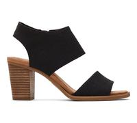 TOMS Damen Majorca Cutout Sandale mit Absatz, Schwarz meliert gewebt, 37.5 EU