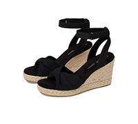 TOMS Marisela, Keilsandale, Black Slubby Woven,