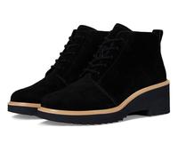 TOMS Maude Damen-Stiefel, Schnürschuh, schwarze Velourslederoptik, 43.5 EU