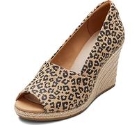TOMS Michelle Damen-Sandalen, Natürliche, strukturierte kleine Leoparden, 42 EU
