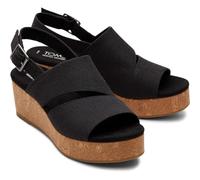 TOMS Damen Claudine Keilsandale, Schwarz meliert gewebt, 42.5 EU