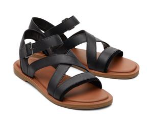 TOMS Sloane 100% Kuh Damen Sandalen in Schwarz EU 38 / UK 5