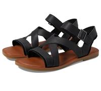 Toms SloaneFlat Damen-Sandalen, Schwarzes Veloursleder, 43.5 EU