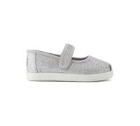 TOMS Spangenballerinas in Silber - Größe 24,5 | Baby Schnuerschuh