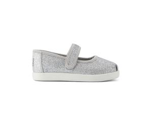 TOMS Spangenballerinas in Silber - Größe 28,5 | Baby Schnuerschuh