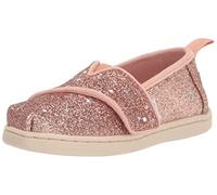 TOMS Tiny Girl's Classic Alpargata Espadrille Loafer Flat, Rose Gold Cosmic Glitter, 4 UK