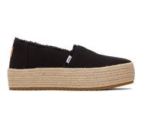Toms Shoes Damen Espadrilles Valencia Plattform Schwarz Canvas Größe 38,5 EU