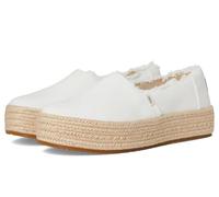 Toms Valencia_Black Damen-Sneaker, Weißer breiter Canvas-Ausfransen, 42 EU