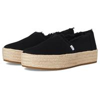Toms Shoes Damen Espadrilles Valencia Plattform Schwarz Canvas Größe 38,5 EU