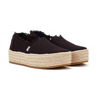 Toms Shoes Damen Espadrilles Valencia Plattform Schwarz Canvas Größe 38,5 EU