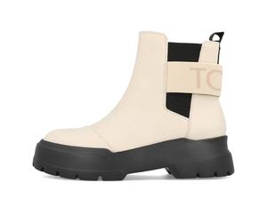 Toms Womens Alpargata Combat Chelsea Boots Damen Beige Leather - Beige / EUR 38