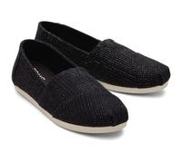 TOMS Damen Alpargata CloudBound Flacher Slipper, Black Metallic Linen Stripe, 38.5 EU