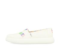 Toms Womens Alpargata Mallow Damen White Canvas Love Unites Embroidery - Weiß / EUR 40