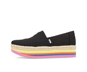 Toms Womens Alpargata Platform Rope High Damen Black Canvas Rainbow - Schwarz / EUR 40