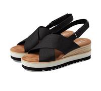 TOMS Womens Diana Crossover Platform Slingback Casual Sandals Casual Mid Heel 2-3" - Black, Black Heavy Canvas, 35.5 EU